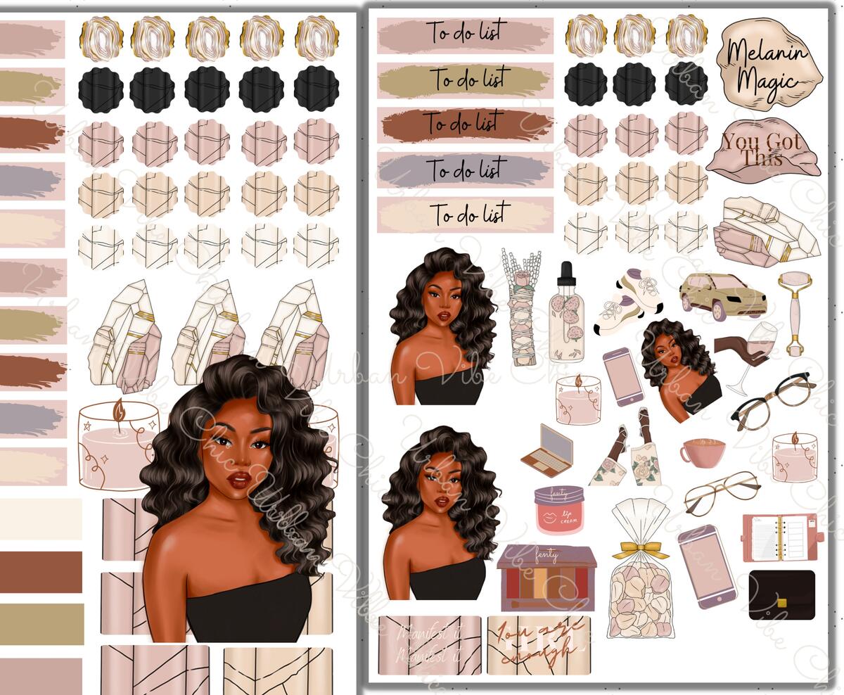 Black Girl Magic Planner Stickers African American Women Affirmations Etsy Israel