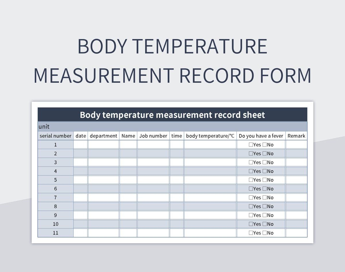 Body Temperature Measurement Record Form Excel Template And Google Sheets File For Free Download Slidesdocs Body Temperature Measurement Record Form Excel Template And Google Sheets File For Free Download Slidesdocs