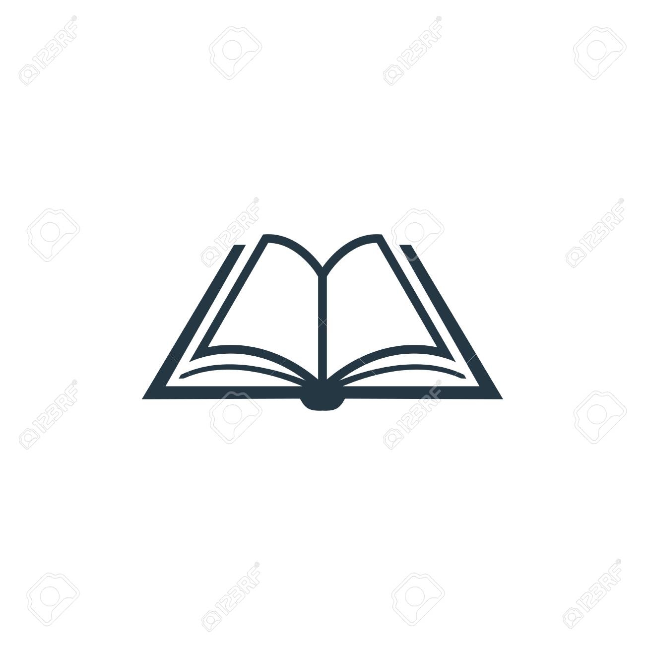 Open Book Icon Simple Outline Shape Black Book Graphic Vector Illustration Stock Vector Illustration Of Material Literature 343155404