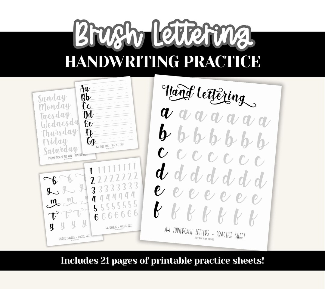 Brush Script Lettering Practice Easy Calligraphy Alphabet PDF Etsy Brush Script Lettering Practice Easy Calligraphy Alphabet PDF Etsy