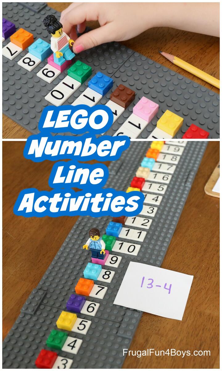 Build A LEGO Number Line Frugal Fun For Boys And Girls Number Line Addition Subtraction Math Games FREE Printables