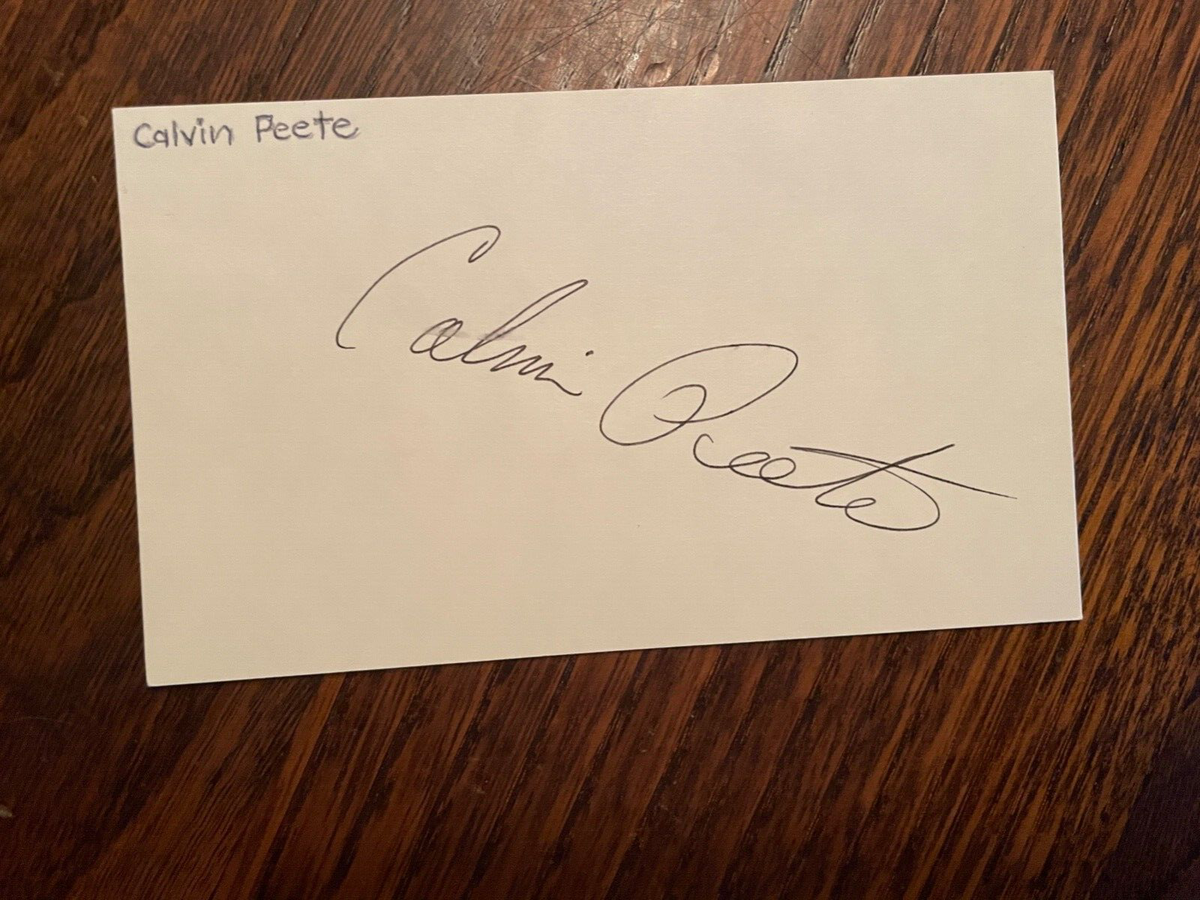 CALVIN PEETE GOLF CHAMP SIGNED 3X5 INDEX CARD EBay