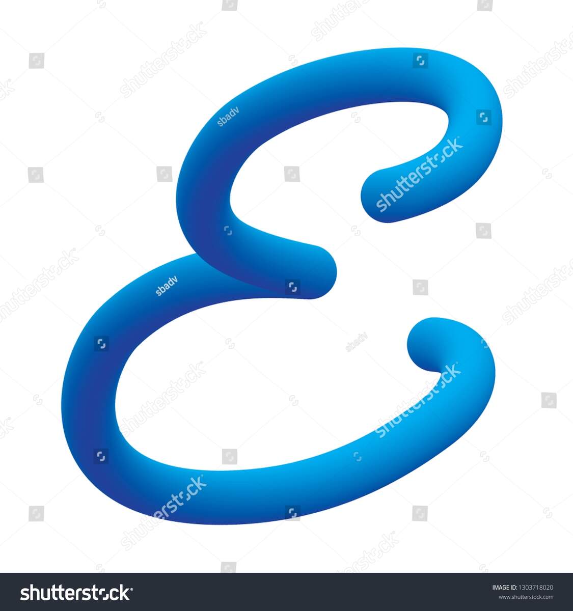 Capital Letter E Cursive Font Tube Stock Vector Royalty Free 1303718020 Shutterstock