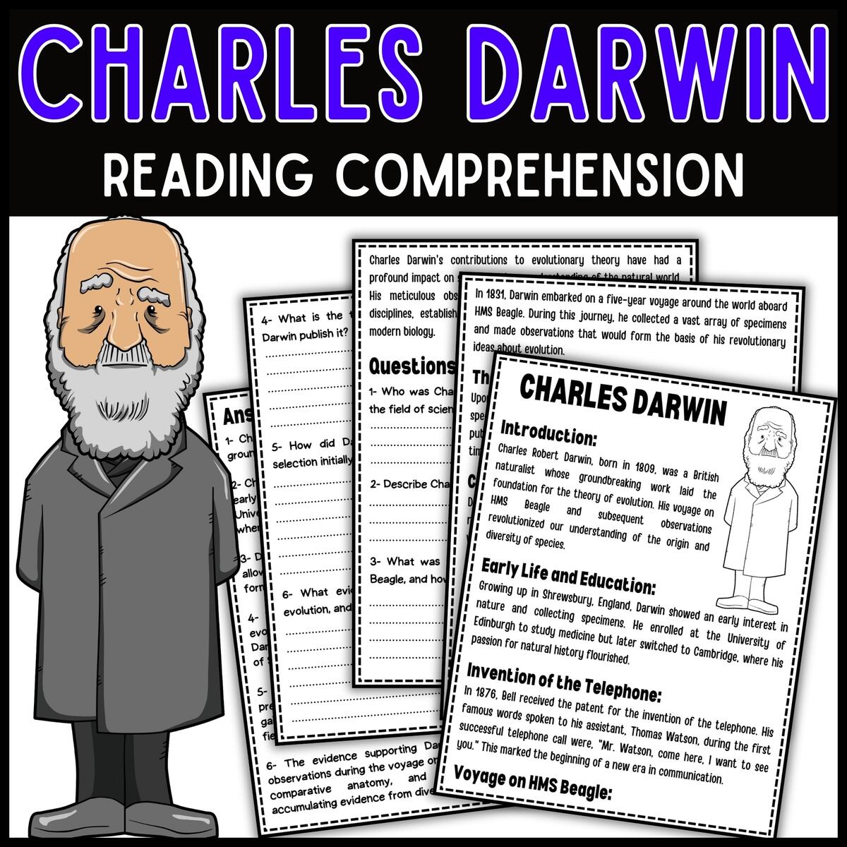 Charles Darwin Reading Comprehension Passage February National Science Day Made By Teachers
