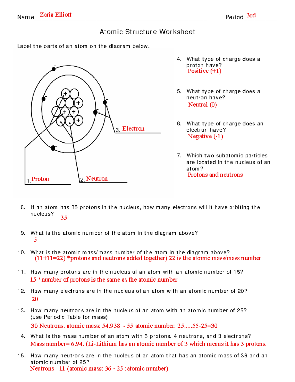 Chemistry 1 WK 2 Atomic Structure Worksheet Answers Studocu Chemistry 1 WK 2 Atomic Structure Worksheet Answers Studocu