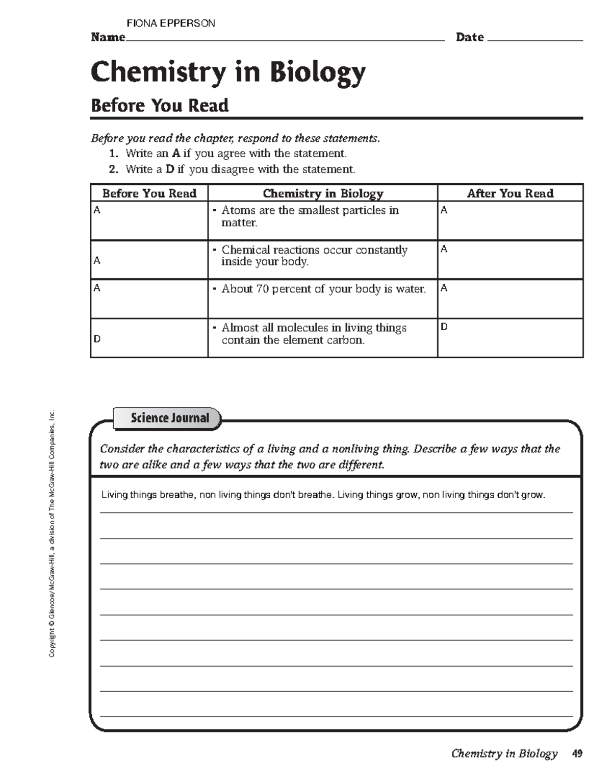 Chemistry In Biology Study Guide For Chapter 6 1 Studocu