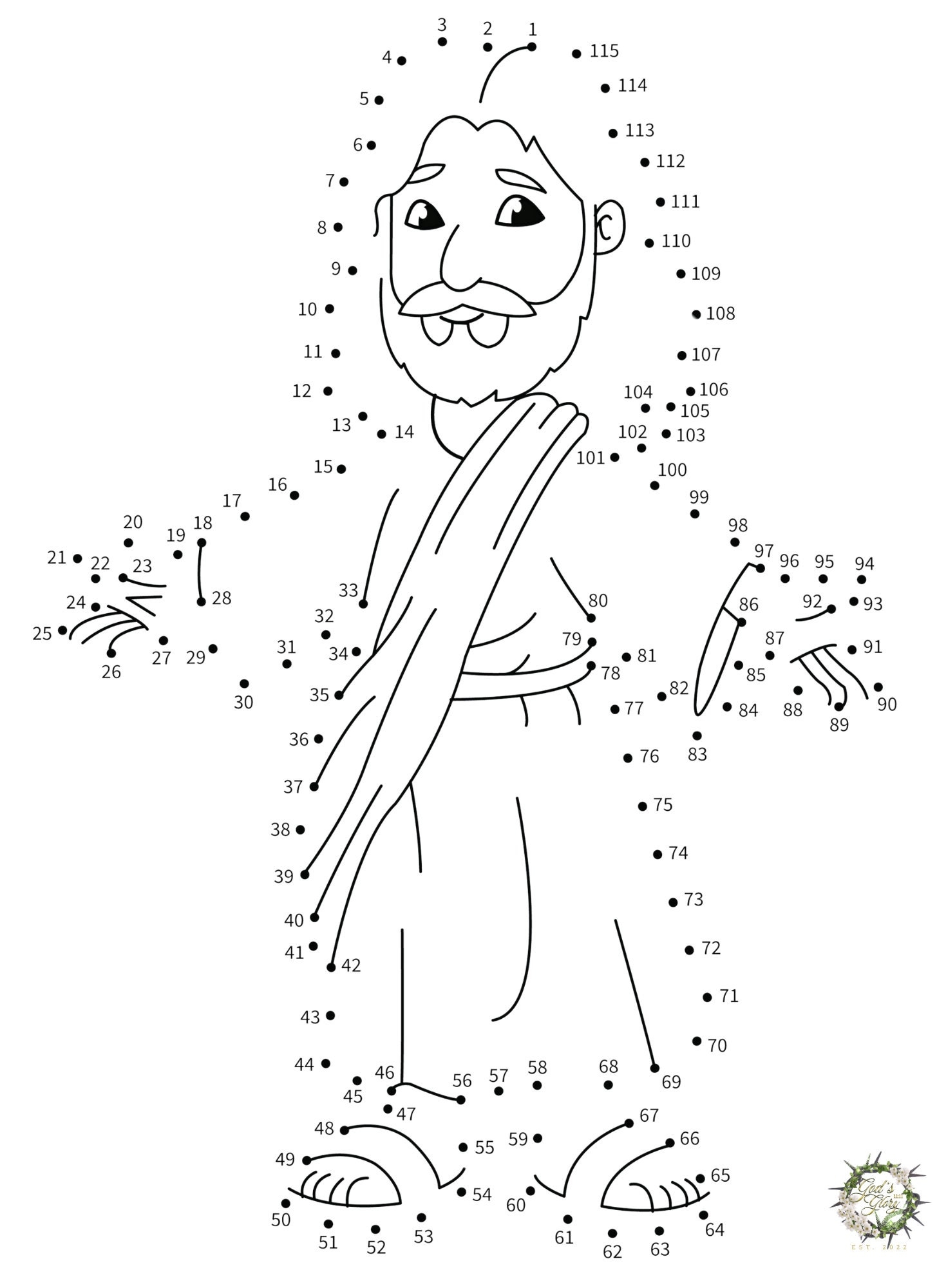 Christian Dot To Dot Worksheets Bible Story Printables Digital Download Etsy