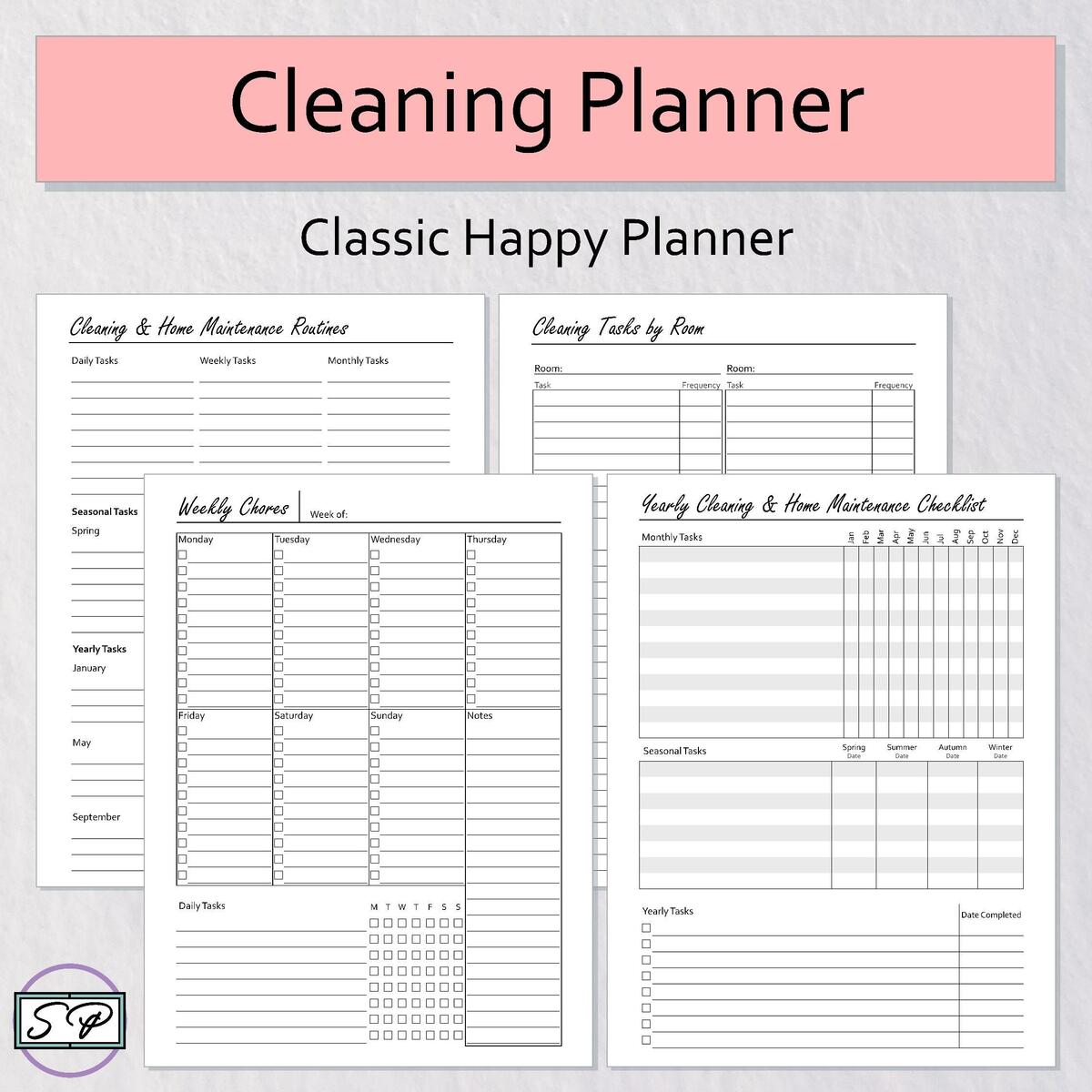 Cleaning Home Management Printable Planner For Classic Happy Planner Cleaning Schedule House Maintenance Household Management Etsy