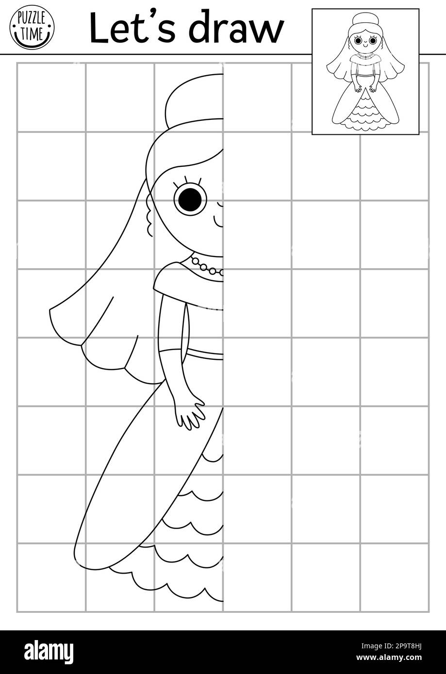 Complete The Bride Picture Vector Wedding Symmetrical Drawing Practice Worksheet Printable Black And White Activity For Preschool Kids Marriage Cer Stock Vector Image Art Alamy Summer Finish The Picture Worksheets Free Printable