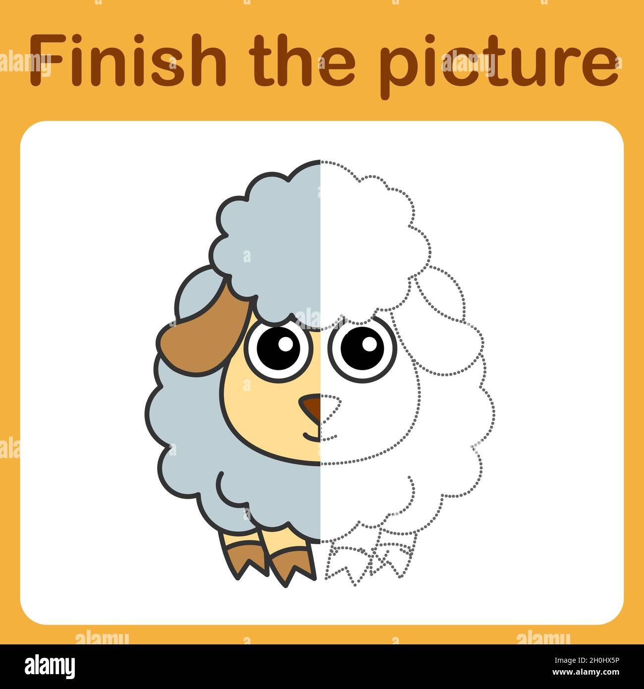 Connect The Dot And Complete The Picture Simple Coloring Funny Sheep Drawing Game For Children Stock Vector Image Art Alamy