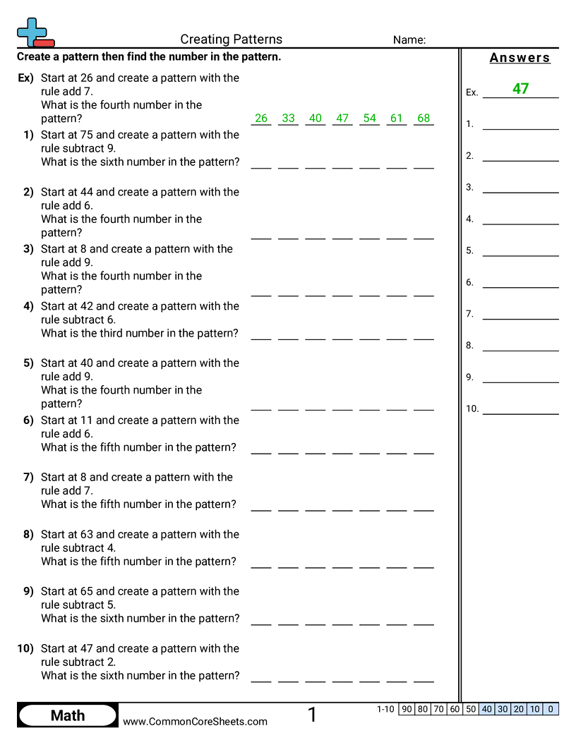 Creating Patterns Worksheet Download
