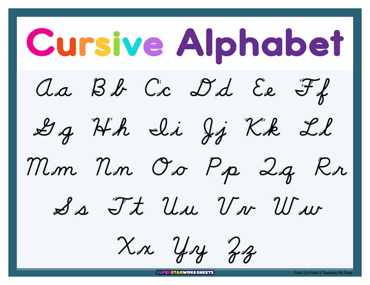 Cursive Alphabet Worksheets And Tutorials For Each Letter