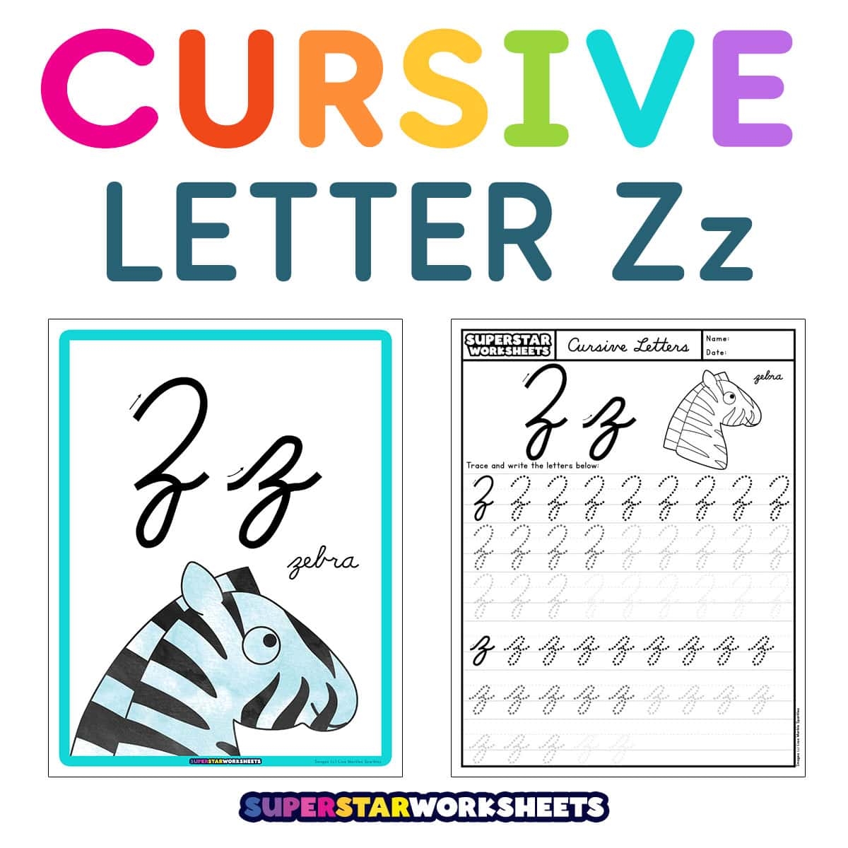 Cursive Alphabet Superstar Worksheets