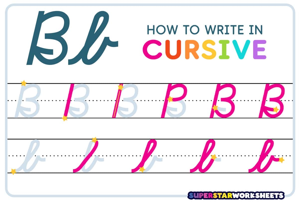 Cursive B Superstar Worksheets Cursive B Superstar Worksheets