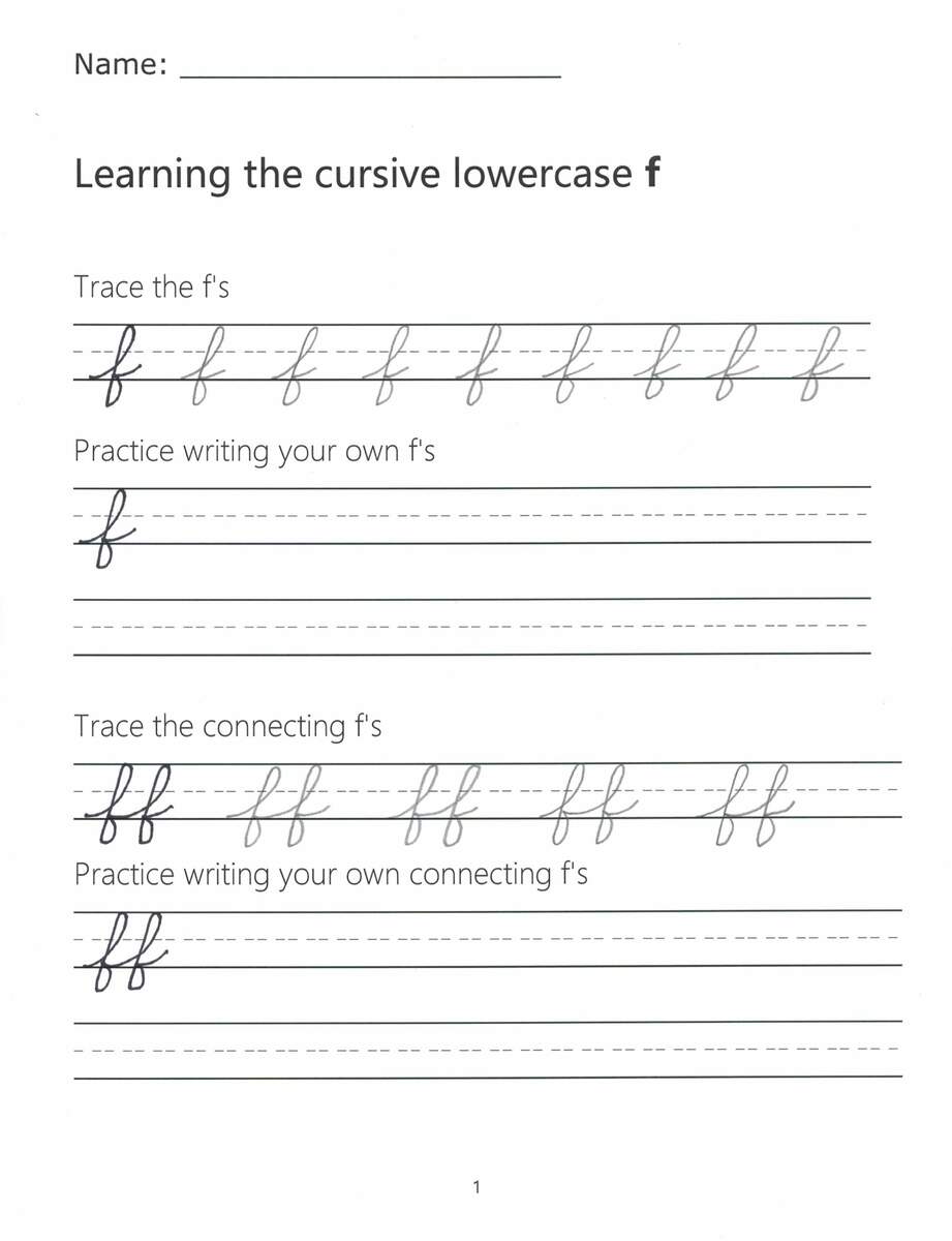 Cursive F How To Write A Lowercase F In Cursive