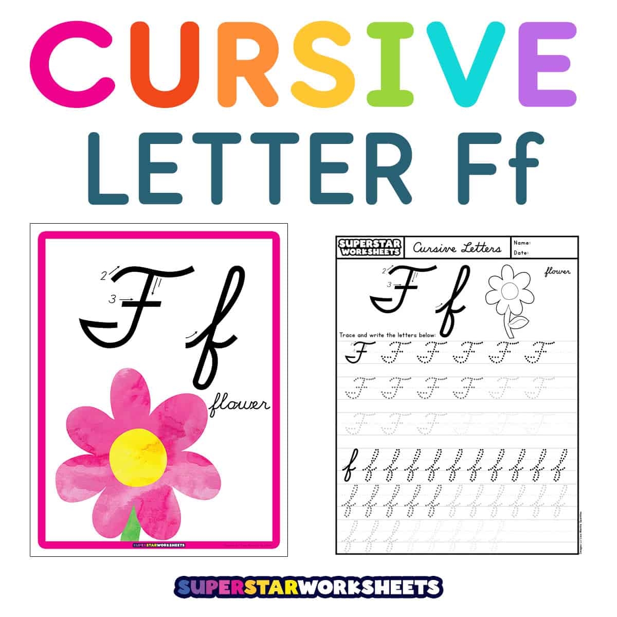 Cursive F Superstar Worksheets