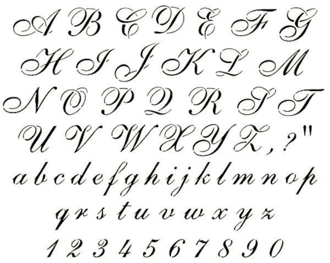 Cursive Writing Calligraphy Alphabet Cake Lettering Stencil Set Stencils Crafts Templates Scrapbooking Card Making Lettering