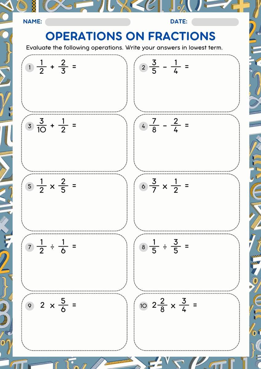 Customize 149 Fraction Worksheets Templates Online Canva Customize 149 Fraction Worksheets Templates Online Canva