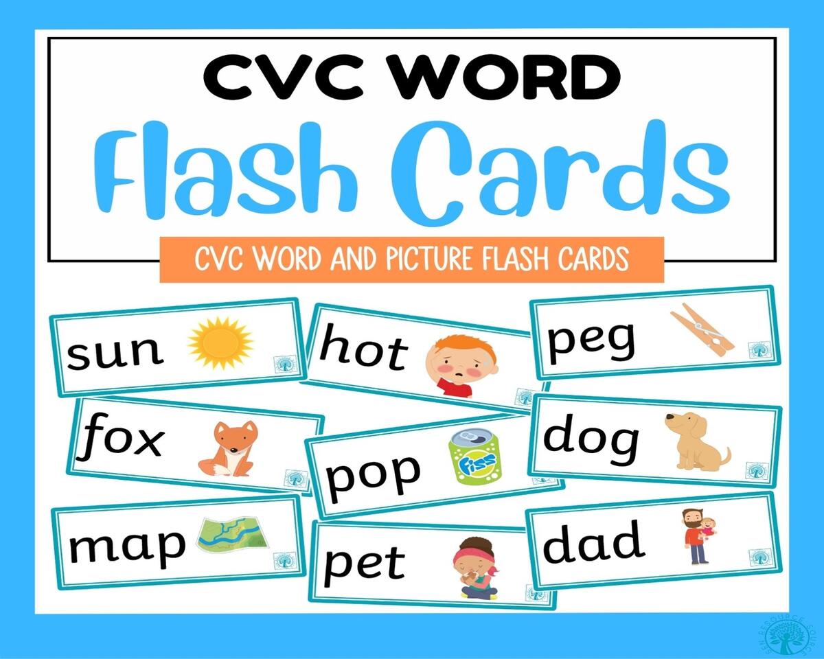 CVC Word And Picture Flash Cards Made By Teachers