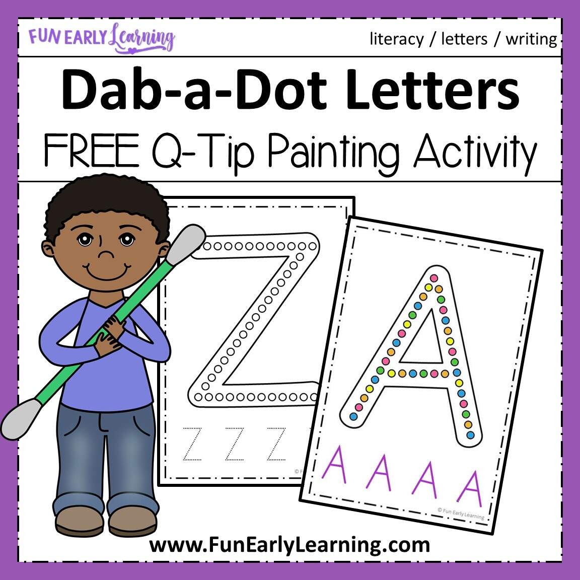 Dab A Dot Letters Q Tip Painting Fun Early Learning Dab A Dot Letters Q Tip Painting Fun Early Learning