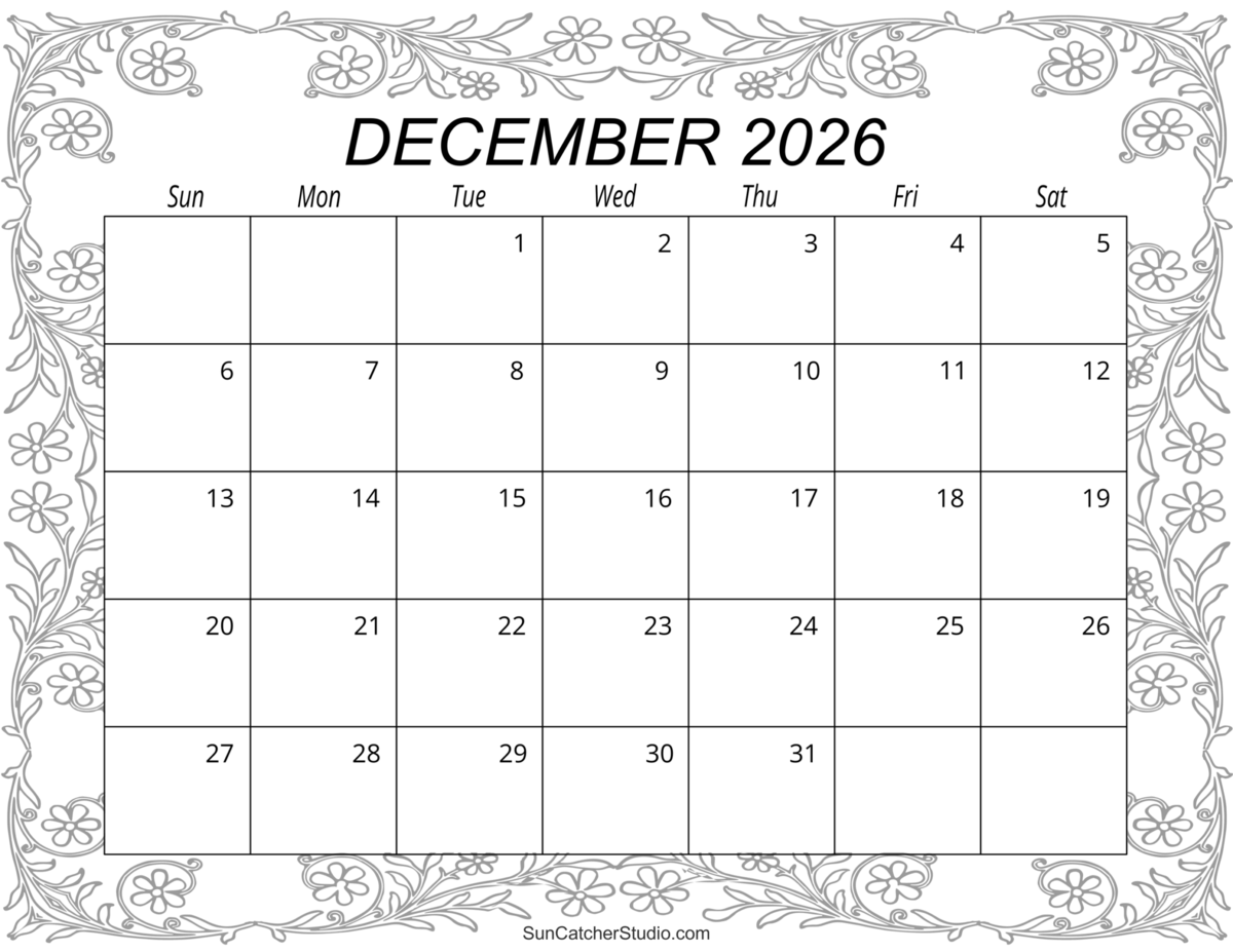 December 2026 Calendar Free Printable Free Printables Lettering SVG Files Tools Apps December 2026 Calendar Free Printable Free Printables Lettering SVG Files Tools Apps