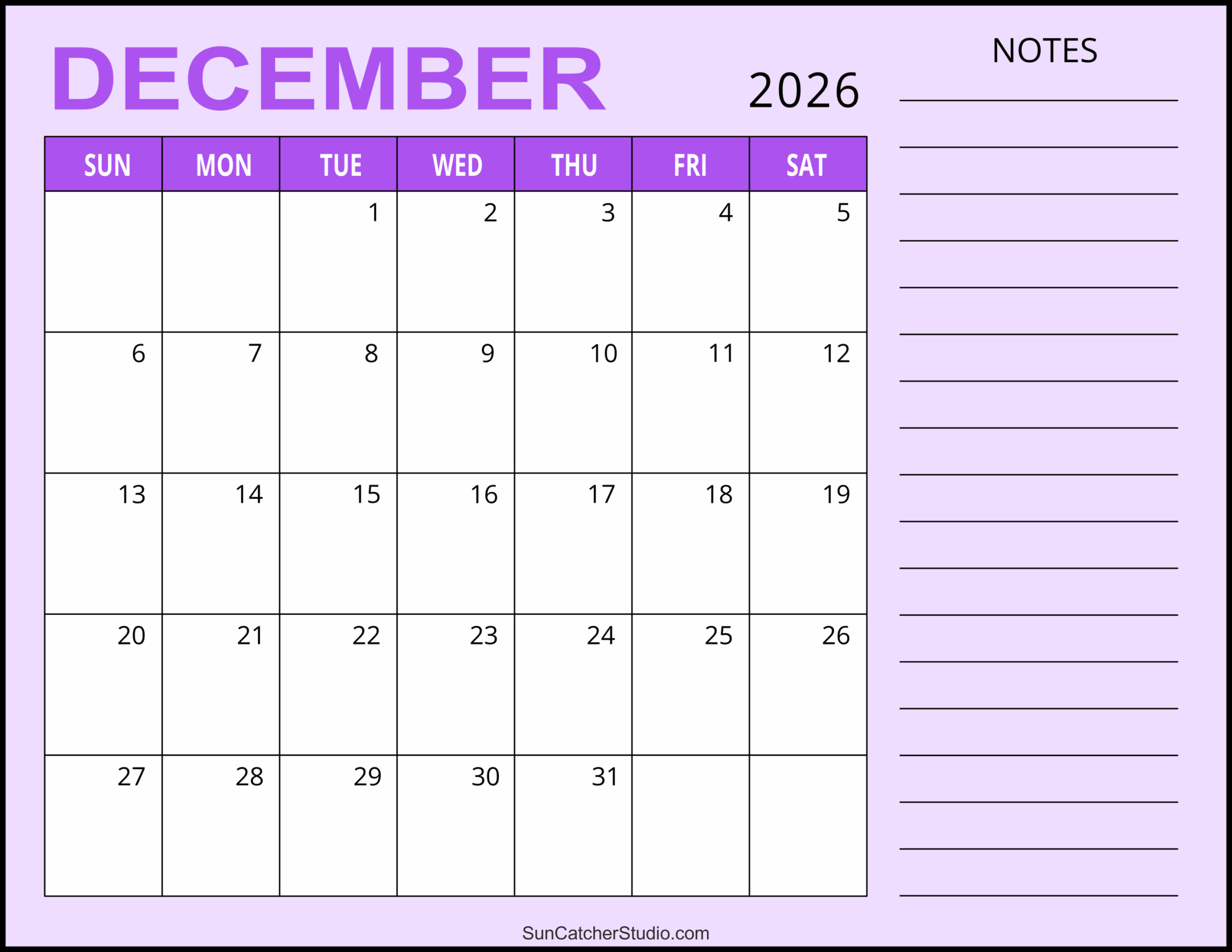 December 2026 Calendar Free Printable Free Printables Lettering SVG Files Tools Apps December 2026 Calendar Free Printable Free Printables Lettering SVG Files Tools Apps