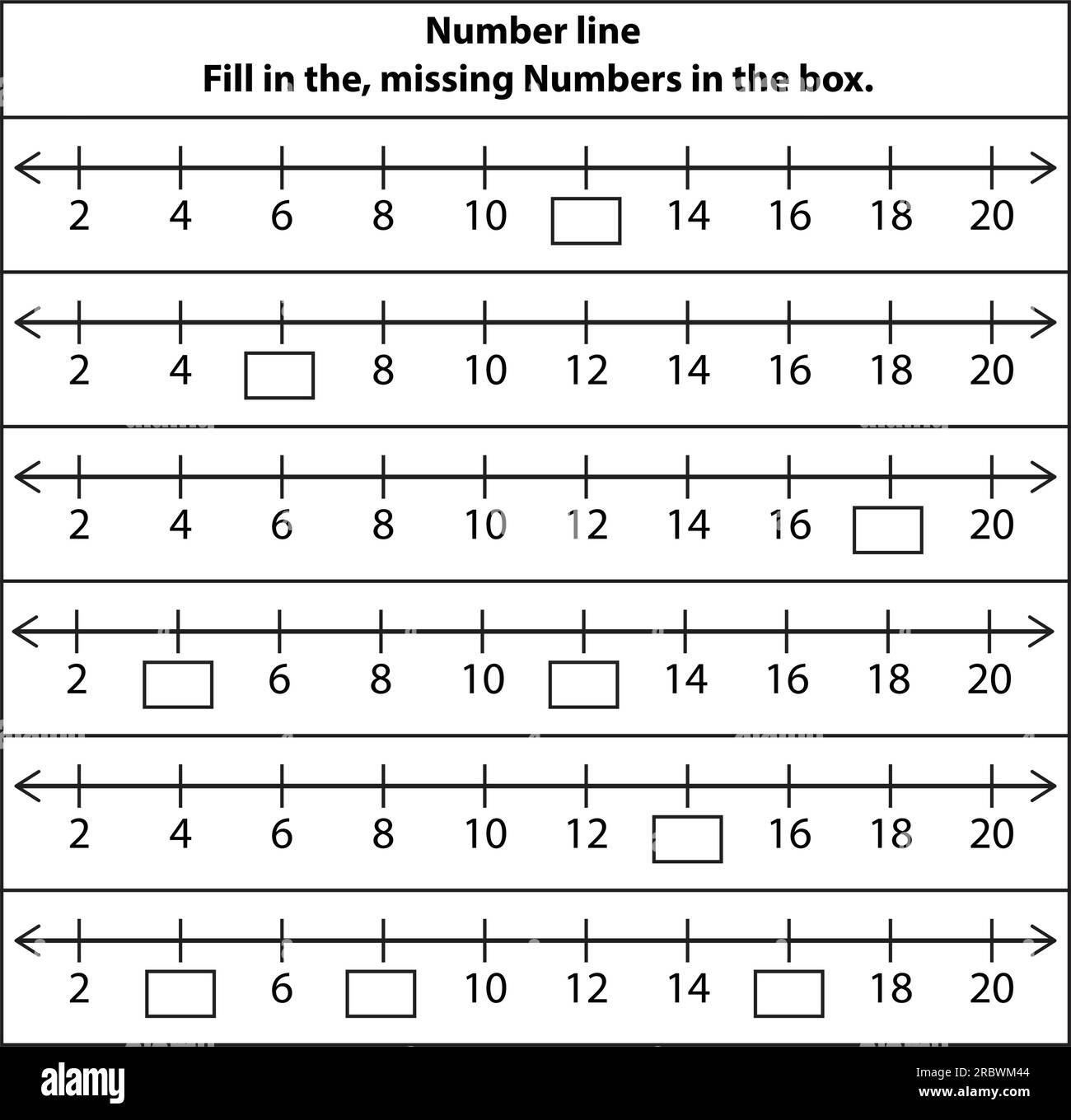 Missing Numbers Worksheets 1 10 And 1 20