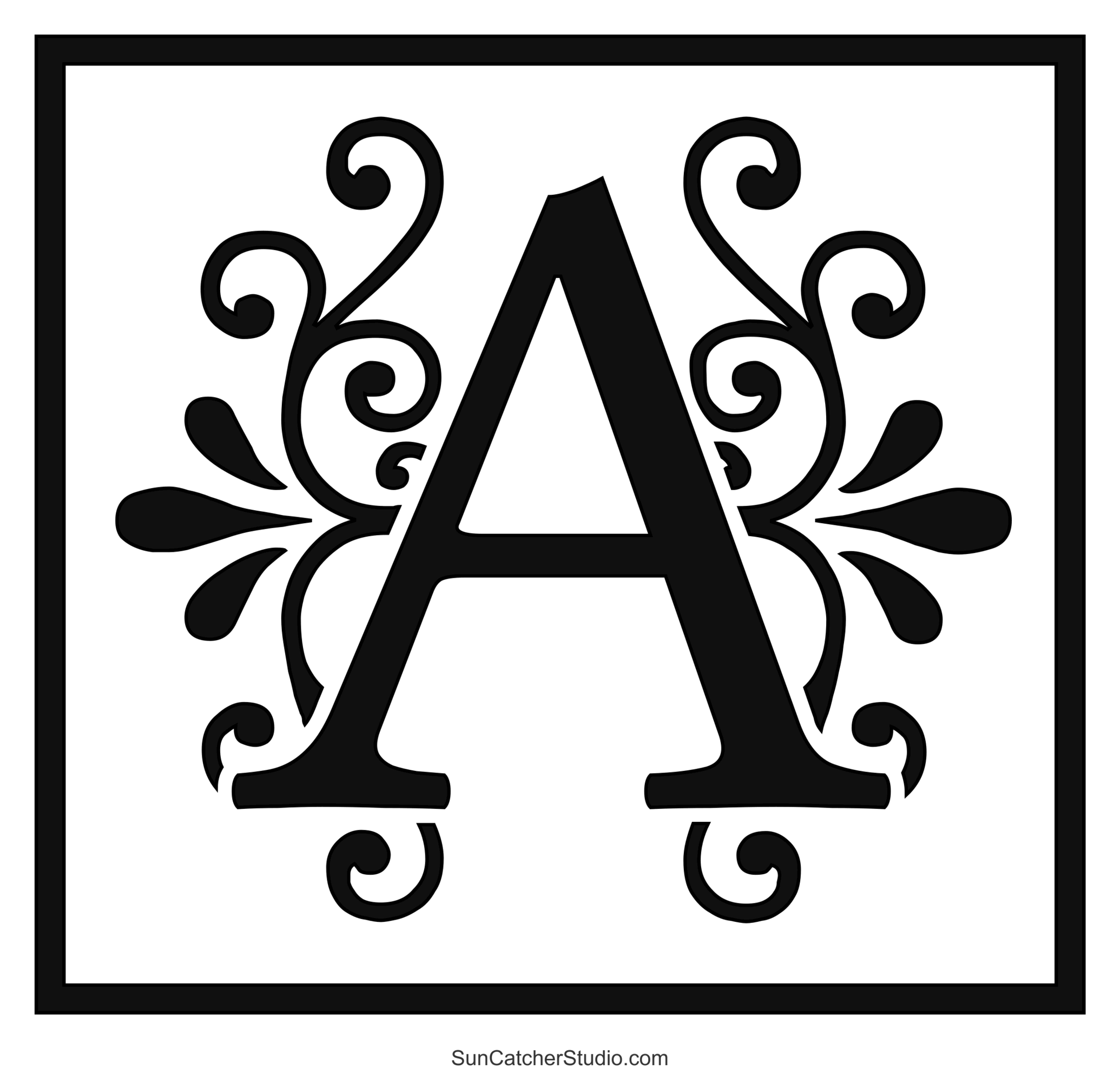 Decorative Letters Large Monogram Ornamental Font Lettering Free Printables Lettering SVG Files Tools Apps
