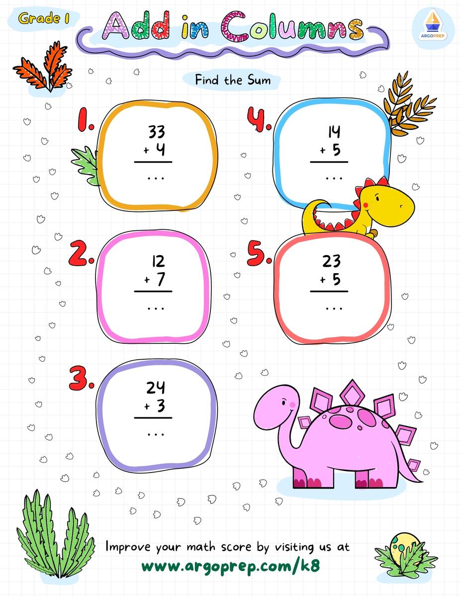 Dino Double Digit Addition ArgoPrep Dino Double Digit Addition ArgoPrep