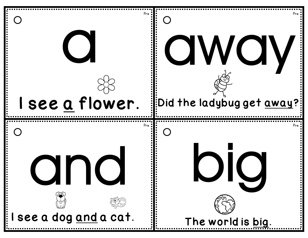Dolch Sight Word Sentence Flashcards Pre Primer Tejeda S Tots