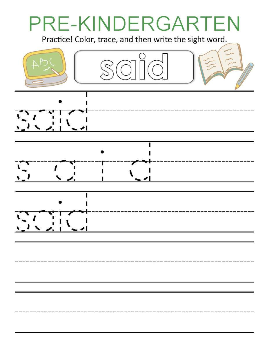 Dolch Sight Words Tracing Preschool Worksheets Teaching Materials Made By Teachers