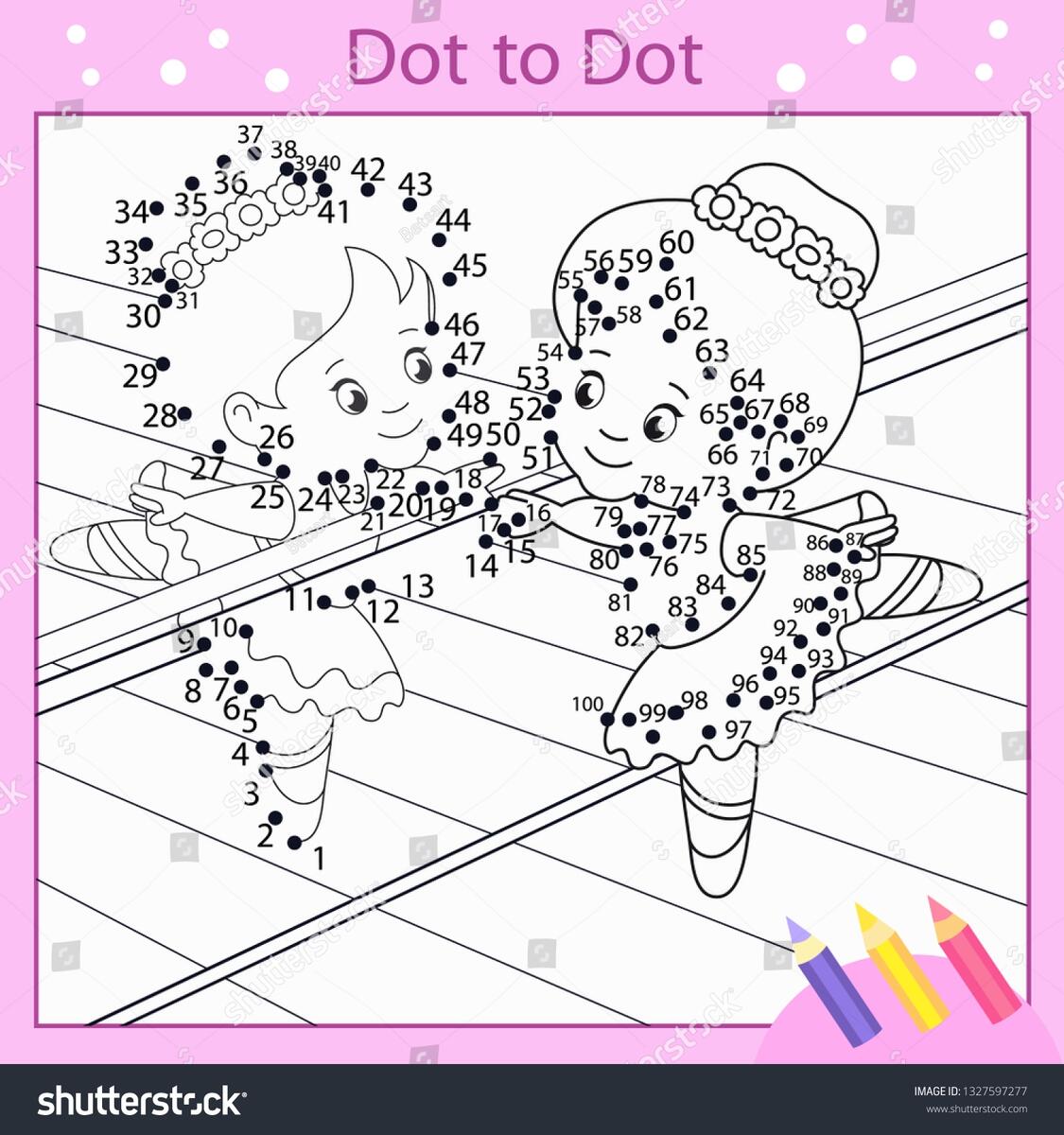 Dot Dot Drawing Tutorial Cute Ballerina Stock Vector Royalty Free 1327597277 Shutterstock