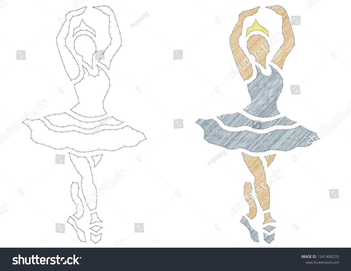 Dot Dot Puzzle Ballerina Solve Paint Stock Illustration 1341408233 Shutterstock