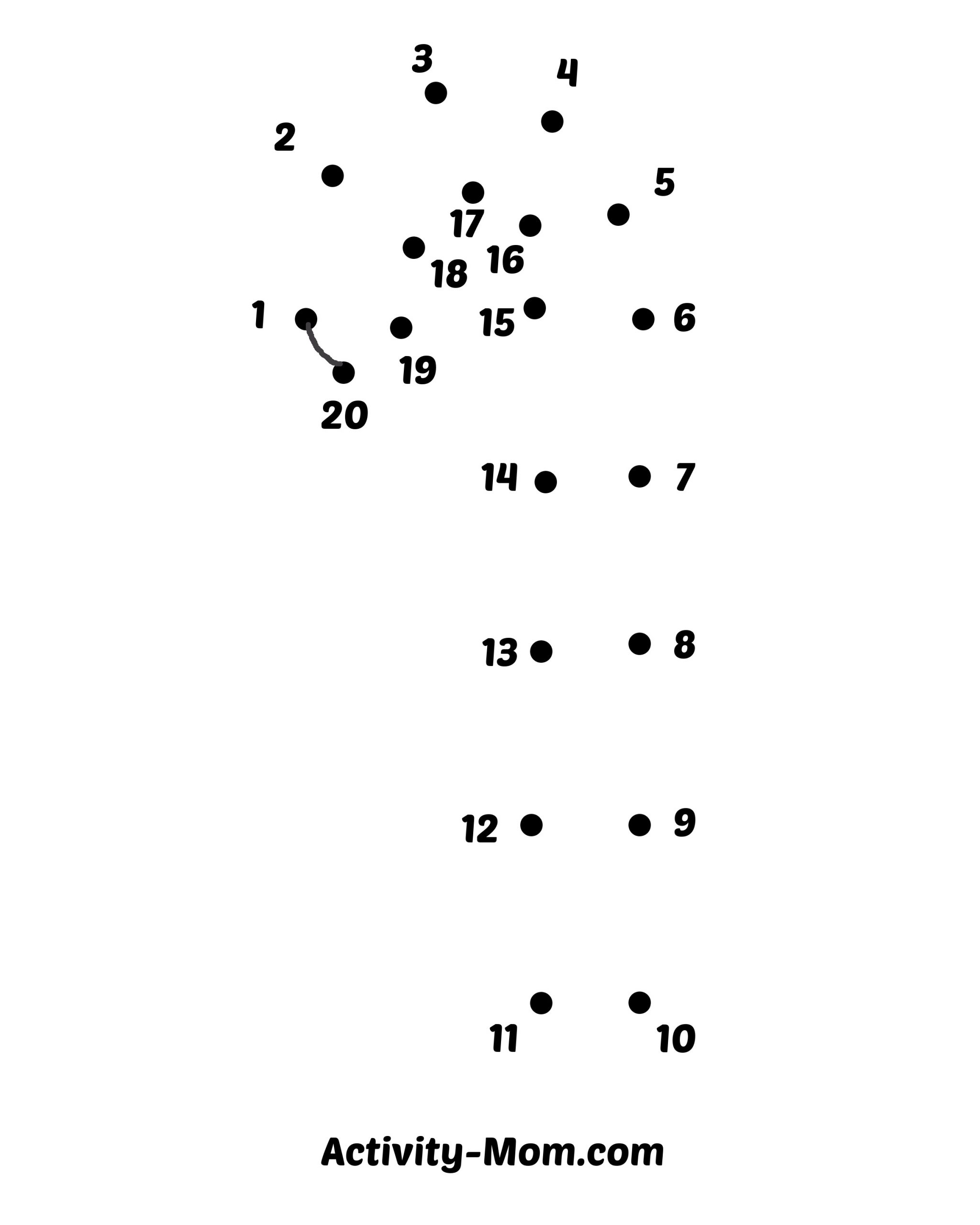 Dot To Dot Worksheets Numbers 1 To 20 Free Printable The Worksheets Library