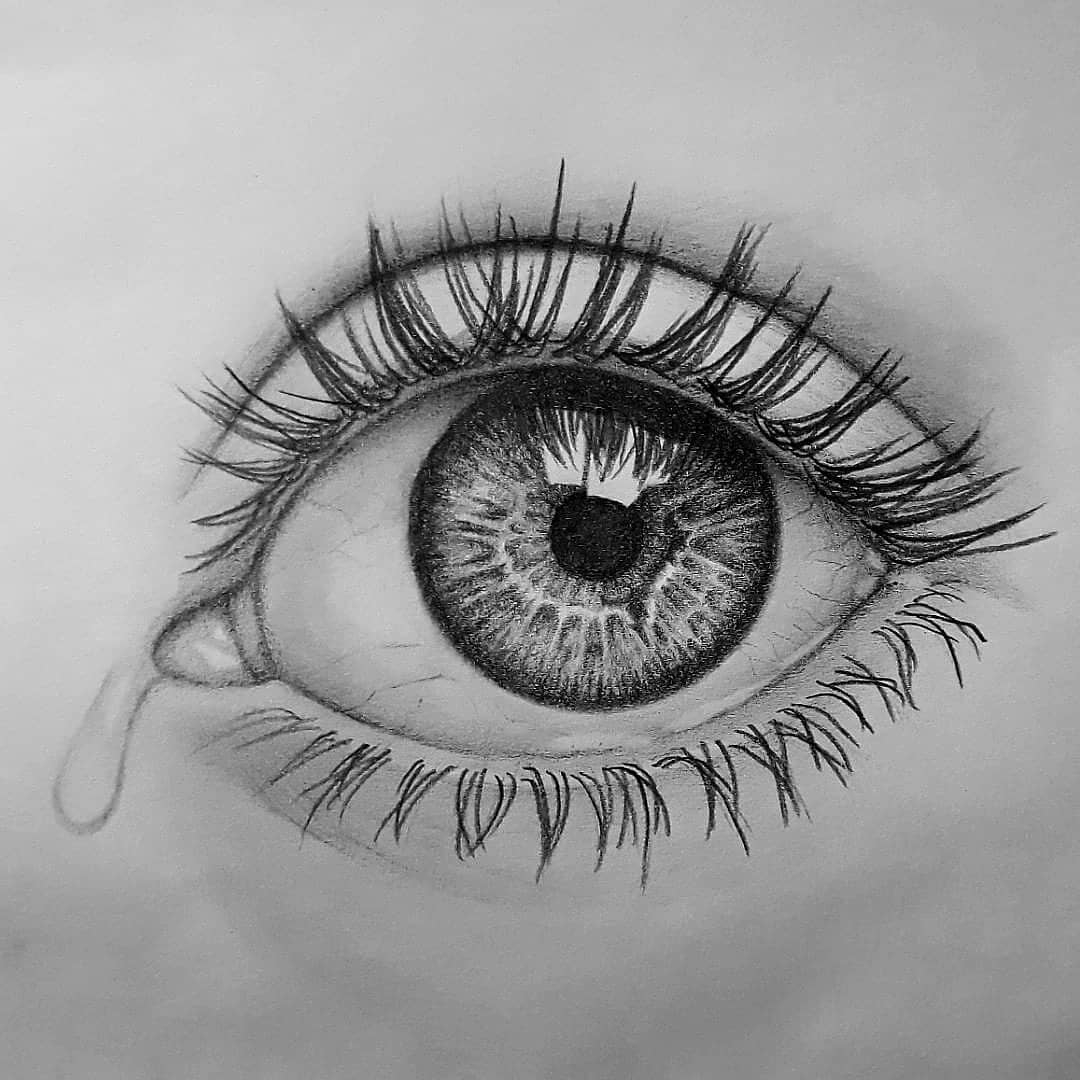 Drawing Of An Eye On Paper With Pencil A4 R Art