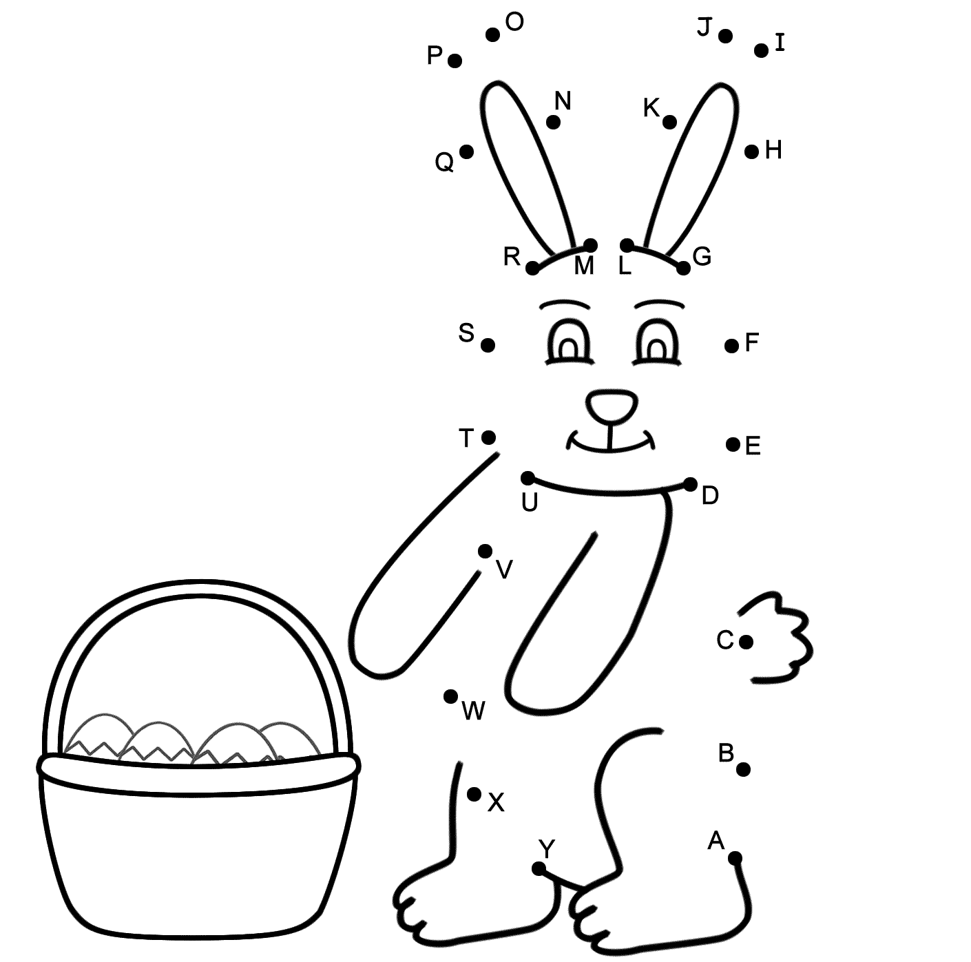 Easter Bunny Connect The Dots By Capital Letters Easter