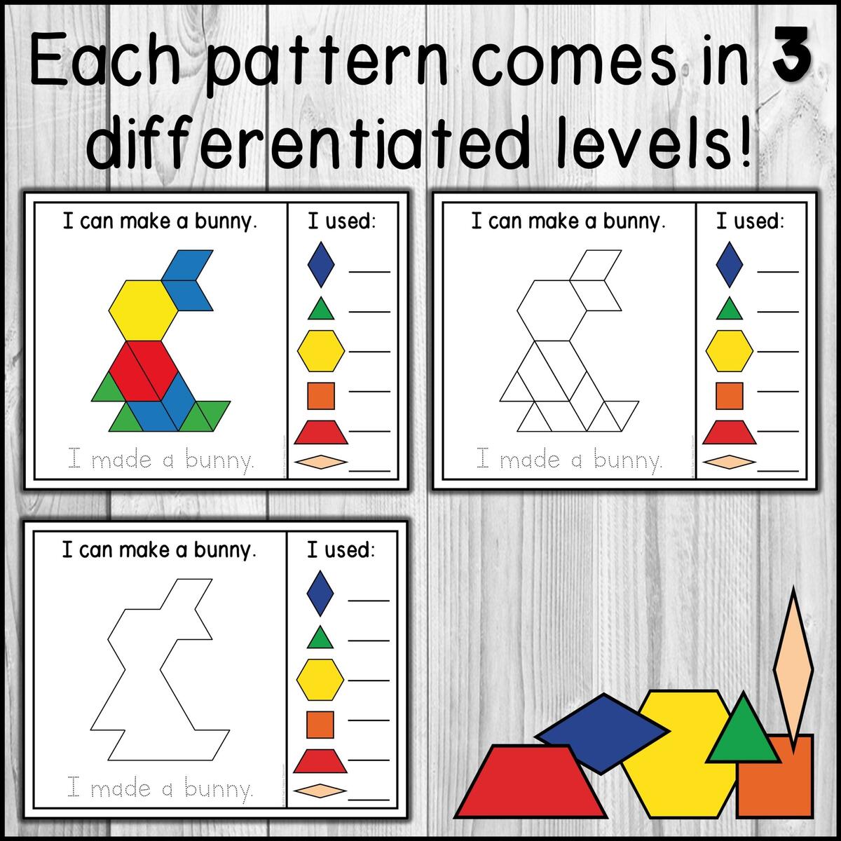Easter Pattern Block Mats Easter Math Center Shape Activity Made By Teachers