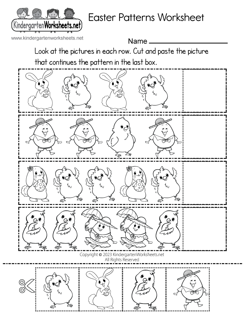 Easter Patterns Worksheet Free Printable Digital PDF