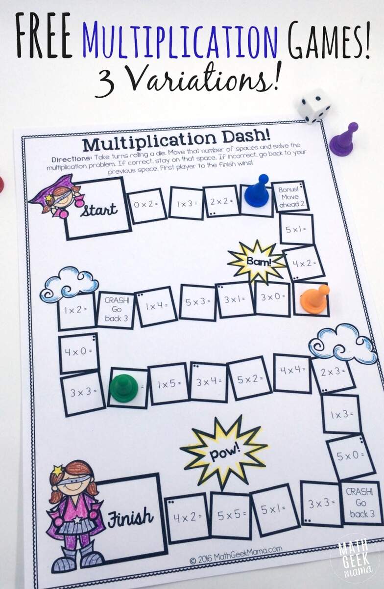 Easy Low Prep Printable Multiplication Games FREE Easy Low Prep Printable Multiplication Games FREE