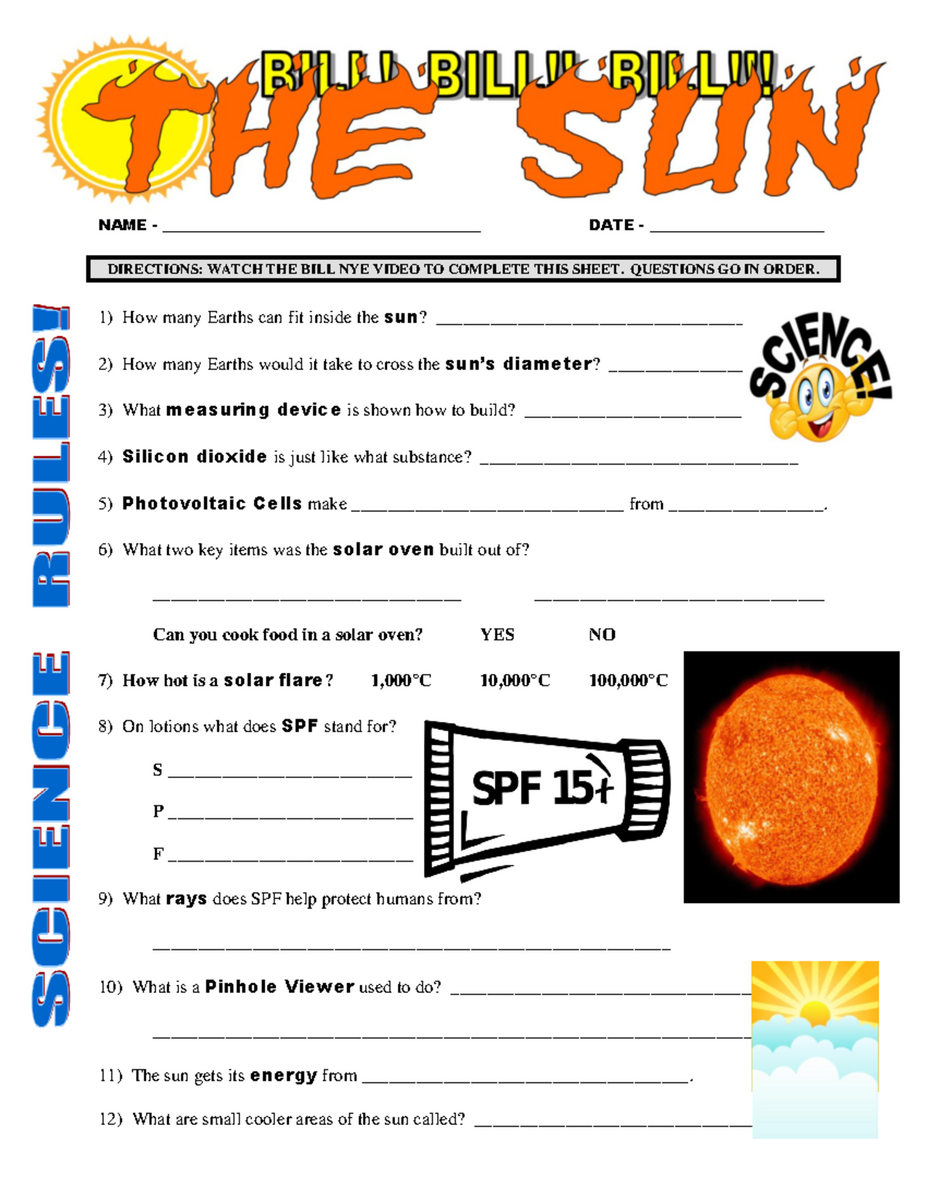 Ella Hamilton Bill Nye The Sun Worksheet Science Class Studocu Ella Hamilton Bill Nye The Sun Worksheet Science Class Studocu