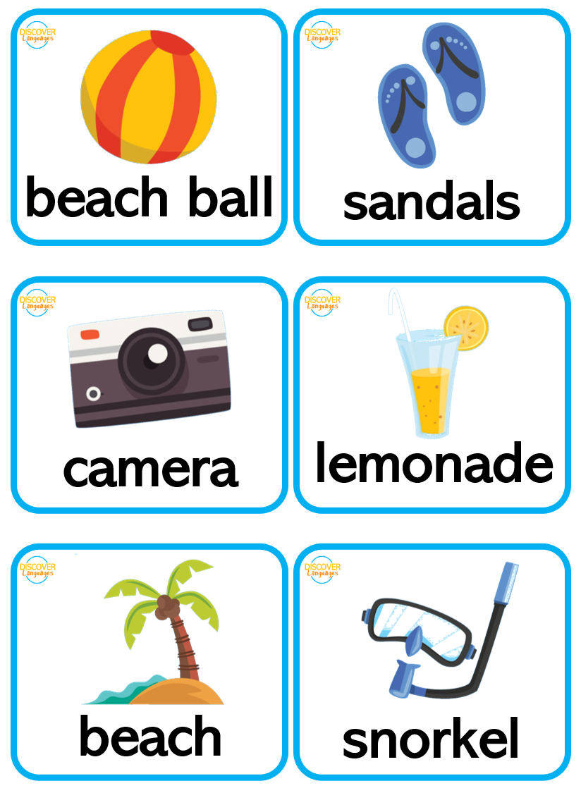 English Summer Season Beach Vocabulary Picture Flashcards For ESL EAL TEFL Made By Teachers English Summer Season Beach Vocabulary Picture Flashcards For ESL EAL TEFL Made By Teachers