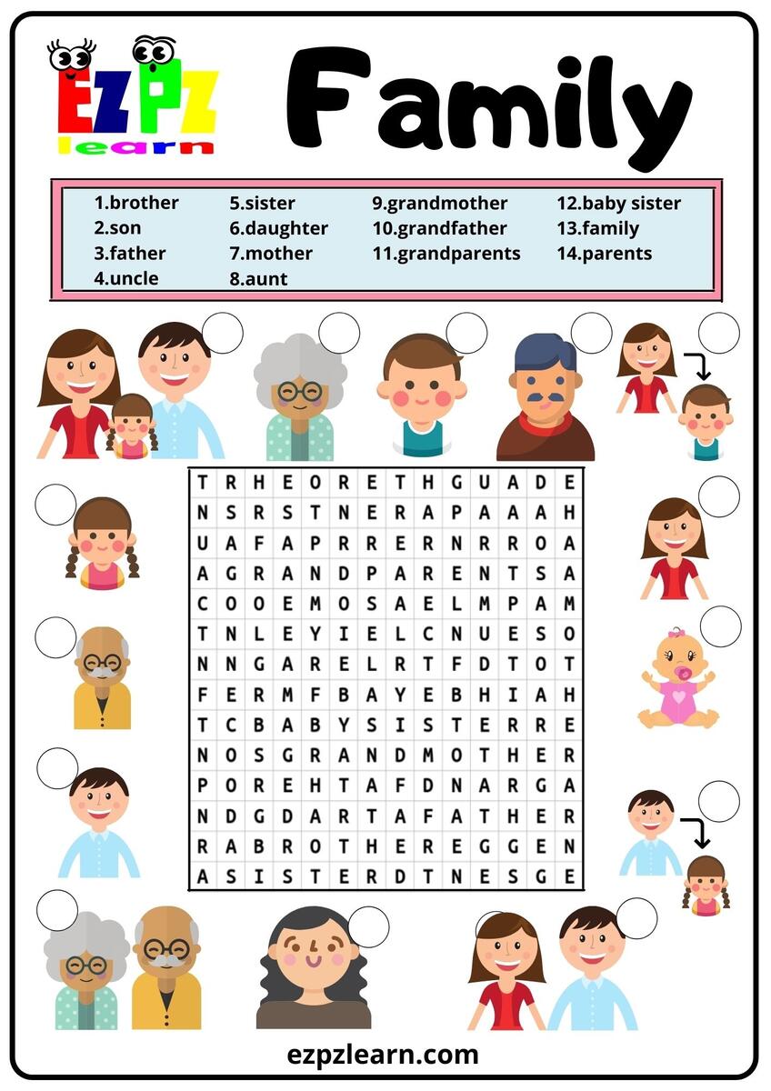 Family Word Search 2 Ezpzlearn