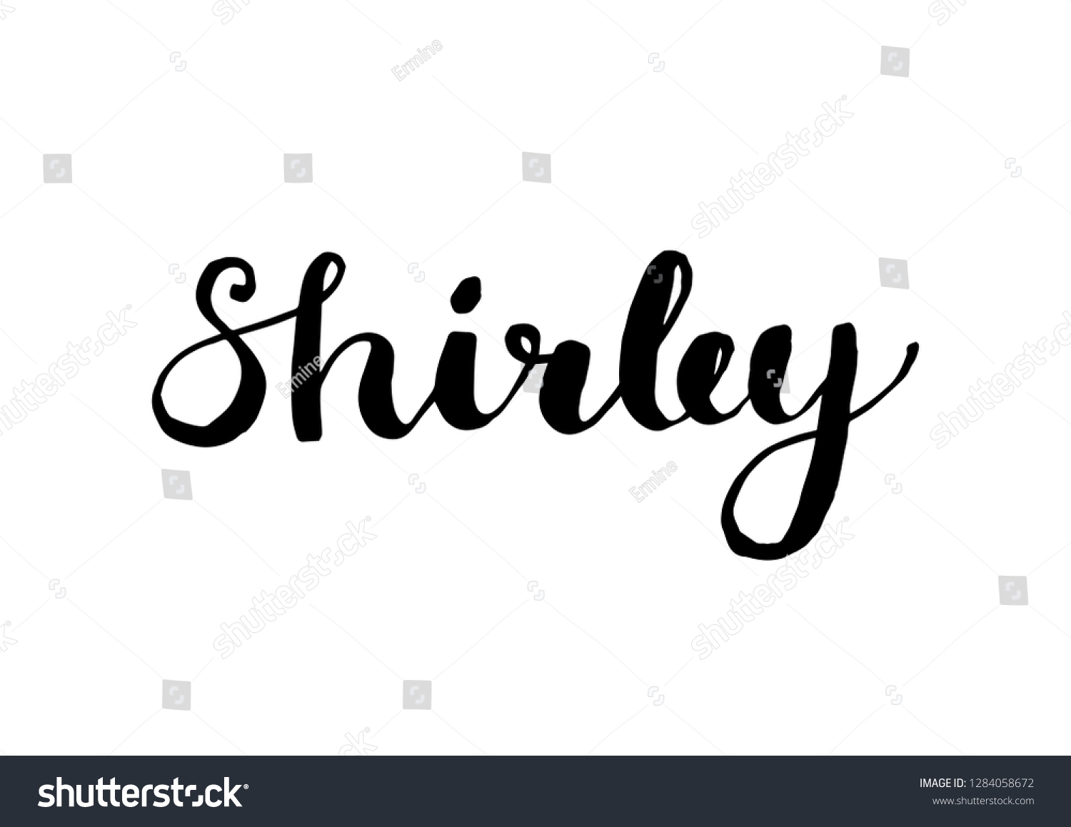 Female Name Shirley Handwritten Lettering Black Stock Vector Royalty Free 1284058672 Shutterstock