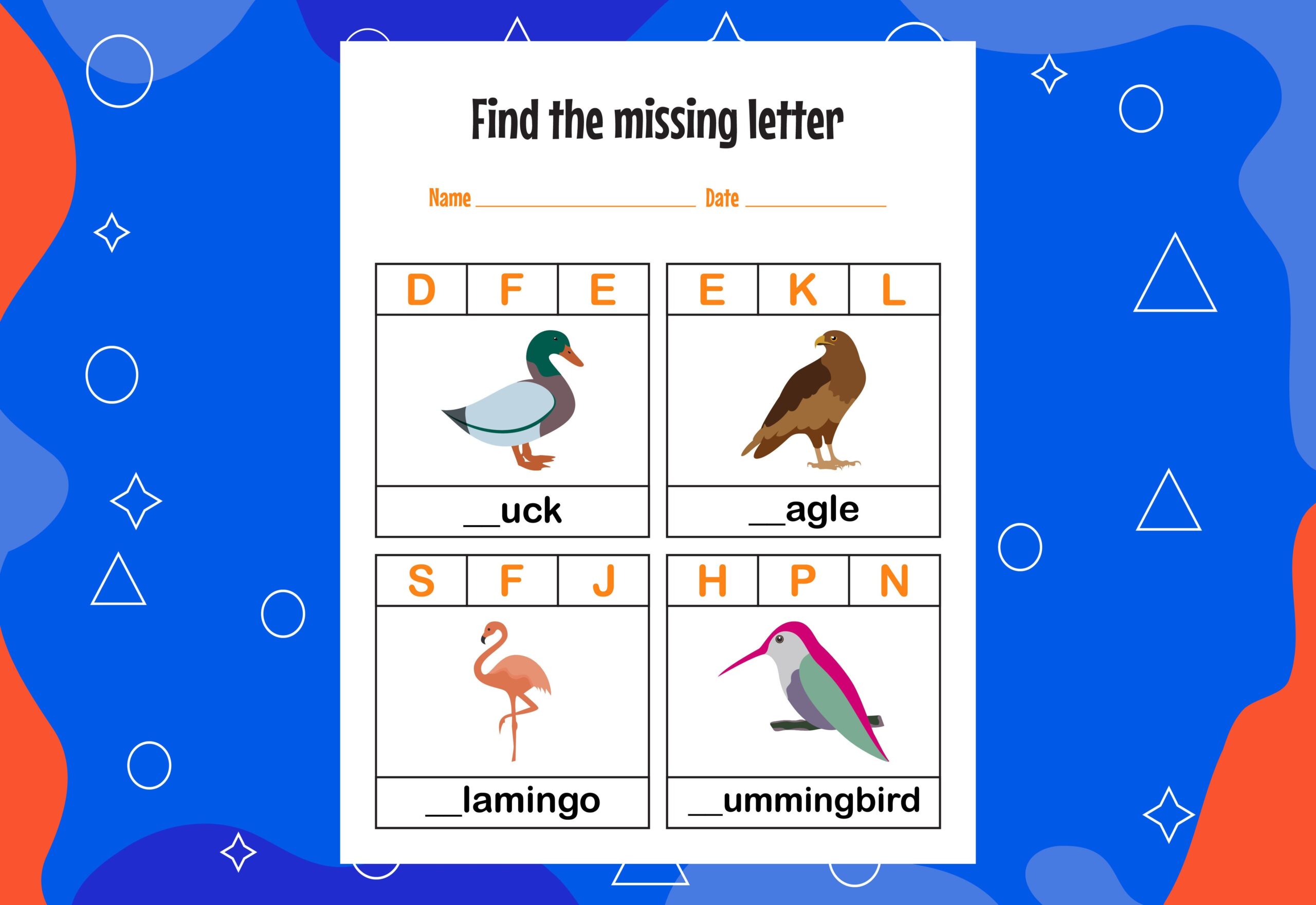 Find The Missing Letter Graphic By Makhondesign Creative Fabrica