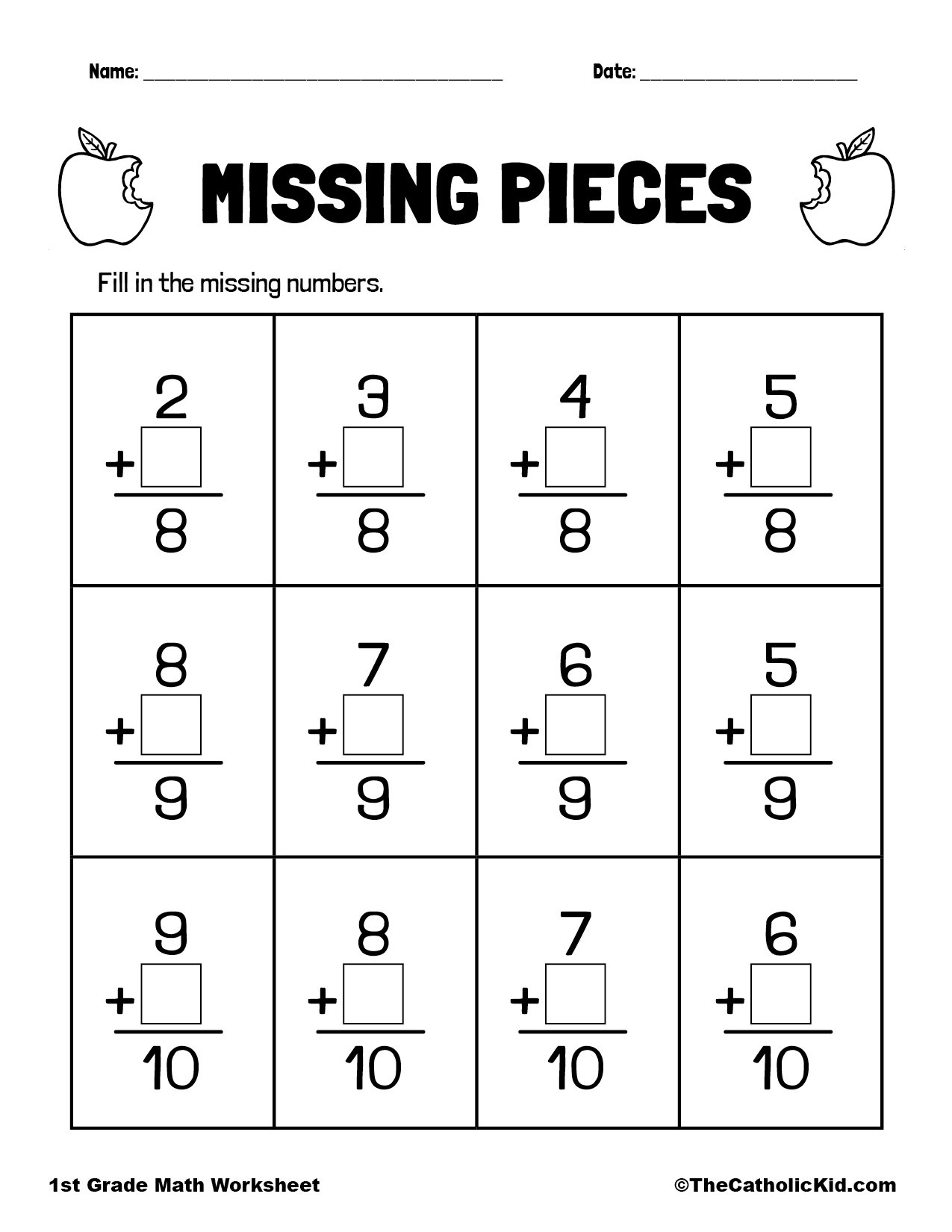Find The Missing Numbers TheCatholicKid 16 Missing Number Worksheets 1 20 Free PDF At Worksheeto