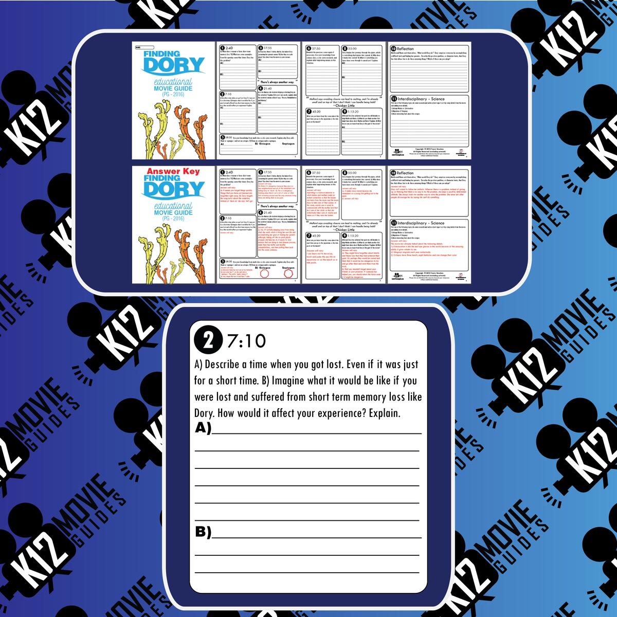 Finding Dory Movie Guide Questions Worksheet PG 2016 Teaching Resources
