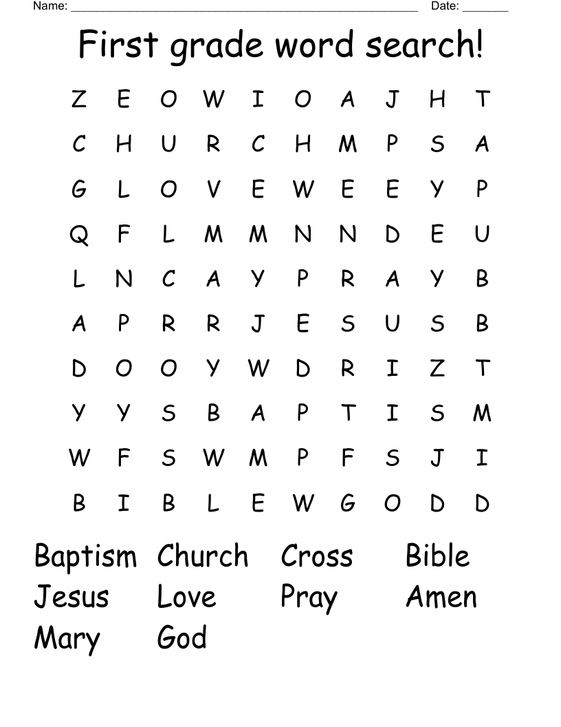 1st Grade Word Search Puzzles 18 Free PDF Printables Printablee