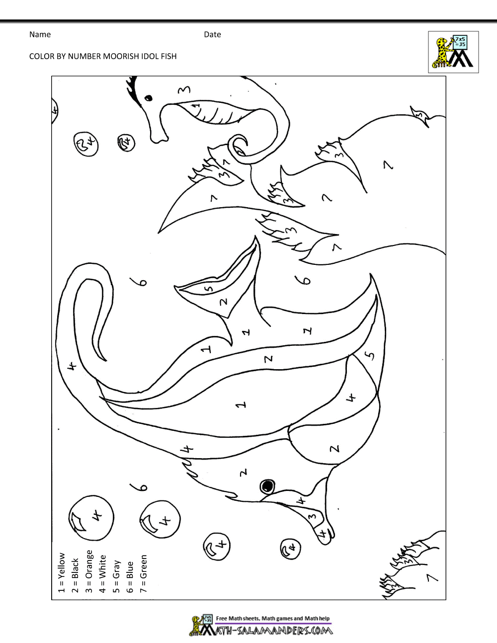 Fish Coloring Worksheets