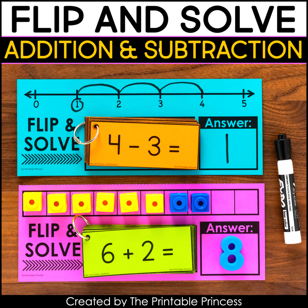 Flip And Solve With Addition And Subtraction Flash Cards The Printable Princess Flip And Solve With Addition And Subtraction Flash Cards The Printable Princess