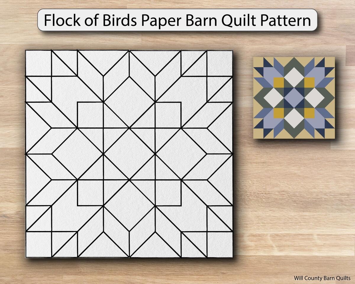 Flock Of Birds Paper Barn Quilt Pattern Copy Will County Barn Quilt Trail